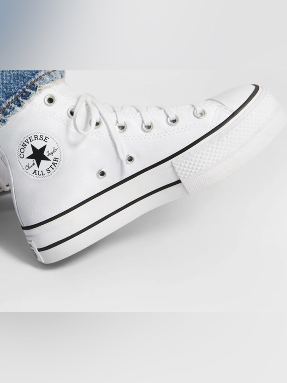 Converse Chuck Taylor All Star Lift Platform Hightop Shoes | White Black | 8 - Picture 6 of 8